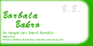 borbala bakro business card